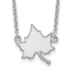 10k White Gold Indiana State Large Pendant Necklace